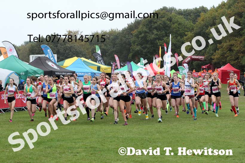 Womens under-17s 2021 National Cross Country Relays, Berry Hill Park, Mansfield. Photo: David T. Hewitson/Sports for All Pics